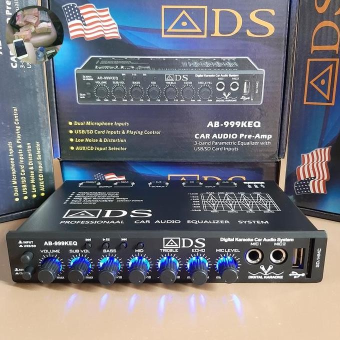 PARAMETRIK AUDIO MOBIL EQUALIZER BLUETOOTH KAROKE ADS AB-999KEQ ORIGINAL DAN TERPERCAYA