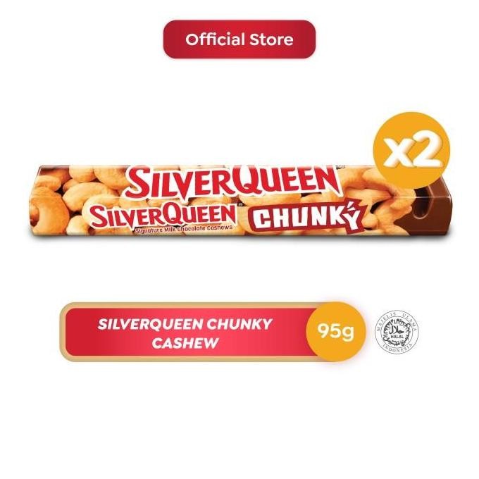 

SilverQueen Chunky Bar Cashew 85gr Isi 2 - Cokelat Batangan Mete Enak Halal Termurah