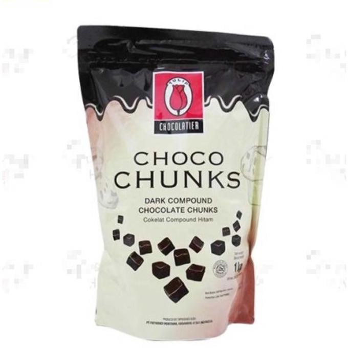 

Tulip Choco Chunks Compound Chocolate 1Kg Serut Cokelat Chunk untuk Baking dan Dessert Termurah