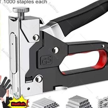 

Gratis 600 Paku 3 In 1 Stapler Gun 3 In 1 Kuku Staples Gun Taer Powerfull Stapler Furnitur Diy Pelapis Stapler Dekorasi Rumah Alat Pertukangan Multifungsi Stapler
