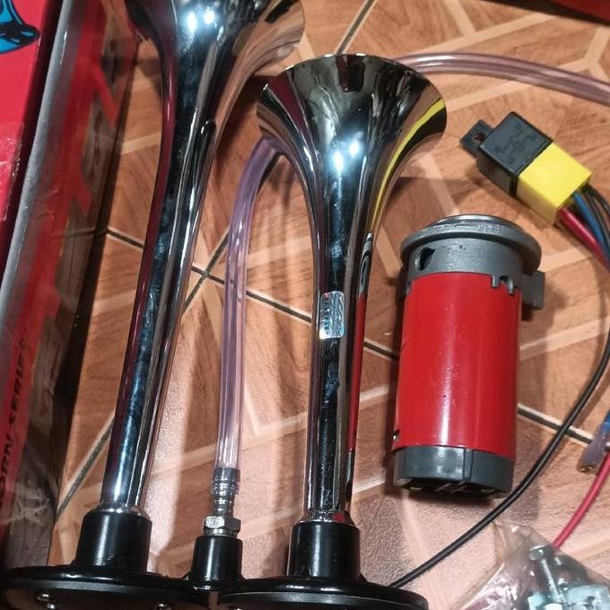 Klakson 2 Terompet Rk Kw 12V/24V Tanpa Tabung Angin Motor Mobil Truk Bus