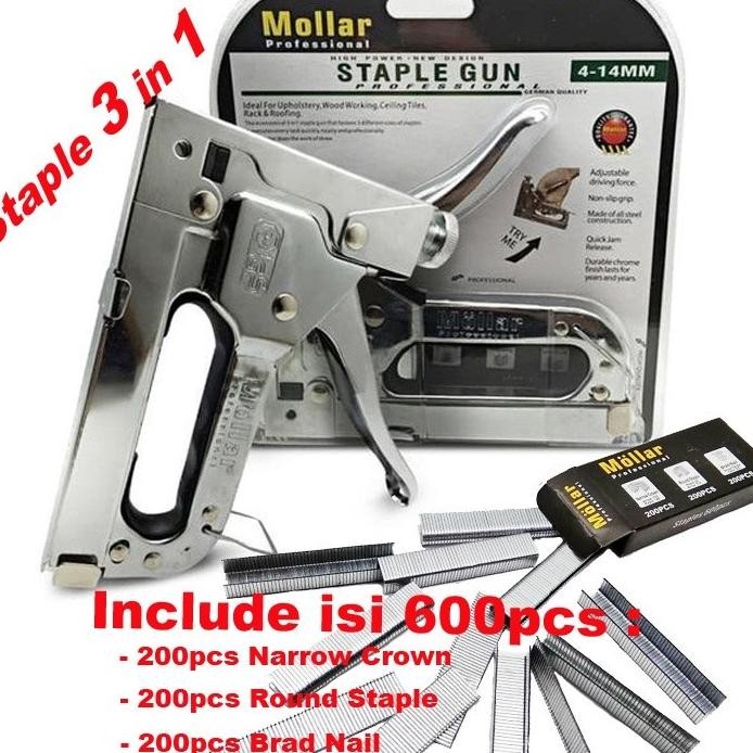 

Gun Taer Alat Staples Dan Paku 3In1 Staple Gun Mollar 414Mm Stapler Manual