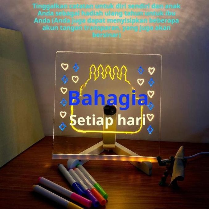 

DIY EDUKASI ANAK PAPAN AKRILIK GAMBAR MULTIFUNGSI IKLAN TOKO CAFE MENU AKRILIK BOARD LAMPU LED KREATIF BONUS 7PEN WARNA PREMIUM 3VARIAN UKURAN Kerajinan Toys