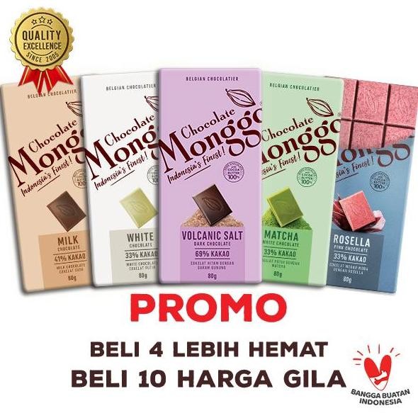 

Chocolate Monggo 80g Cokelat Pleasure Premium 24 Varian Rasa Unik Termurah