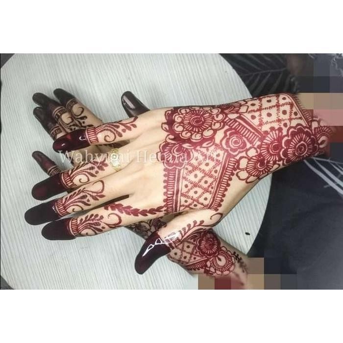 VA Henna Celup Hena Inai Pacar Kutek Merah Red Cherry Ceri Maroon Marun Cabe Racik Nail Art Penganti