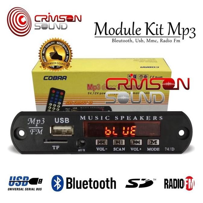 SIAP KIRIM MODUL MP3 + BLUETOOTH KIT AUDIO MOBIL DIY KOMPATIBEL 12V