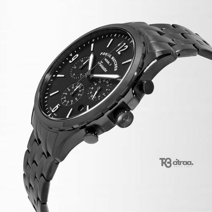Jam Tangan Pria Fossil Forrester Chronograph Stainless Steel Mewah Original Fs5697