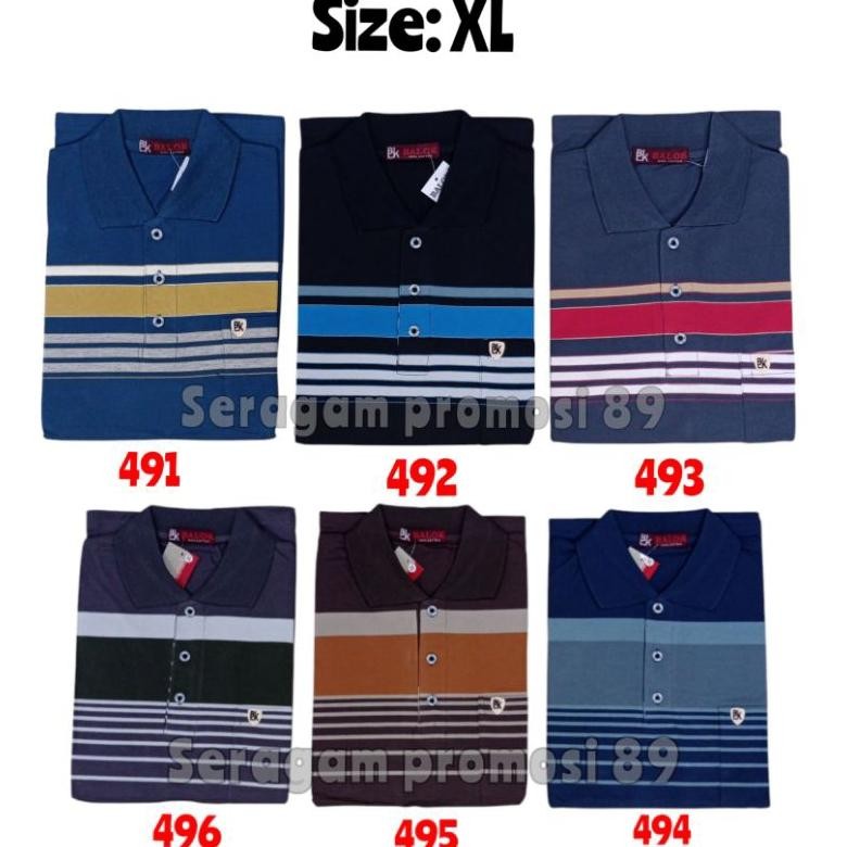 New - kaos kerah balok cun-nam salur pria L XL - KAOS KERAH KATUN PRIA - KAOS KERAH PRIA COD - GROSI