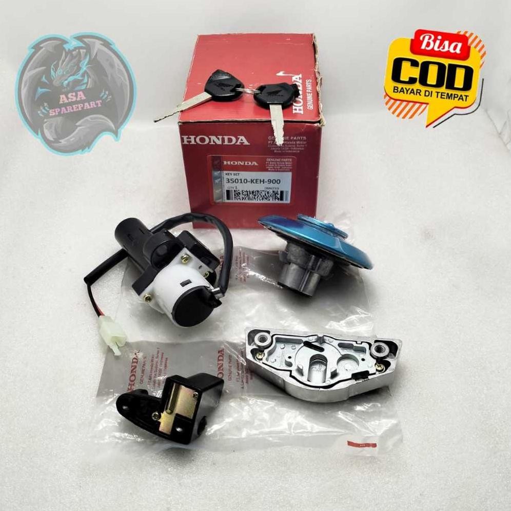 Prermium Kunci Kontak + Tutup Tangki Keh Asli Original Motor Honda Megapro Primus , Mega Pro Advance