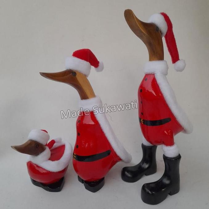 *****] Patung bebek merah putih Natal Sinterklas Santa Claus kerajinan kayu