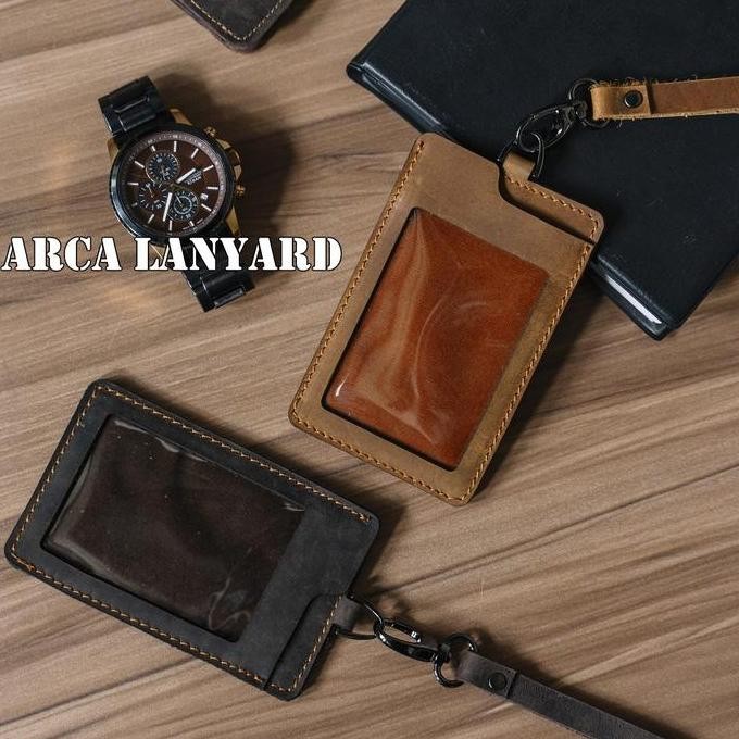 

Sale Gantungan Id Card Kulit Asli Lanyard Name Tag & Card Holder