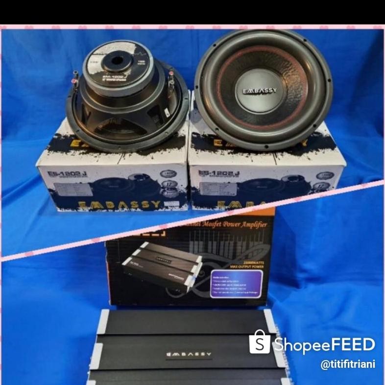 Terlaris Paket Subwoofer Plus Power 4Chanel Embassy