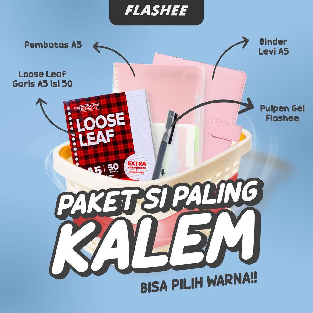 

Flashee Binder Paket Sekolah Set 4IN1 Paket Binder Kampus Kuliah Sudah Termasuk Buku Tulis