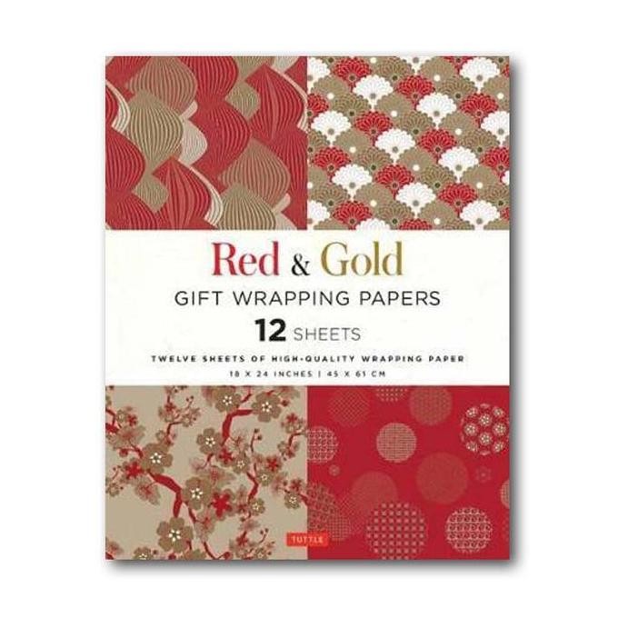 

Ct Gift Wrap Paper Red & Gold 12 Sheets - 9780804851626 Kualitas Terbaik Harga Termurah