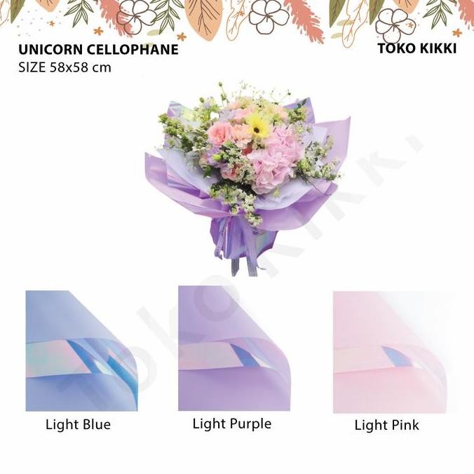 

20 Pcs Unicorn Floral Wrapping Plastik / Kertas Bungkus Bunga Kualitas Terbaik Harga Termurah