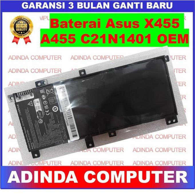 Baterai Laptop Asus A455 A455L, X455 X455L X455La X455Ld