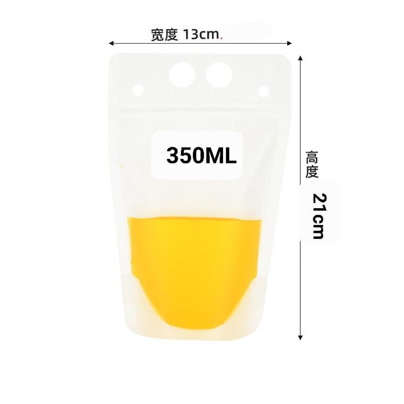 Standing Pouch Minuman Kemasan Plastik Ziplock Klip Minuman Stand Up Drink Bag 50 PCS