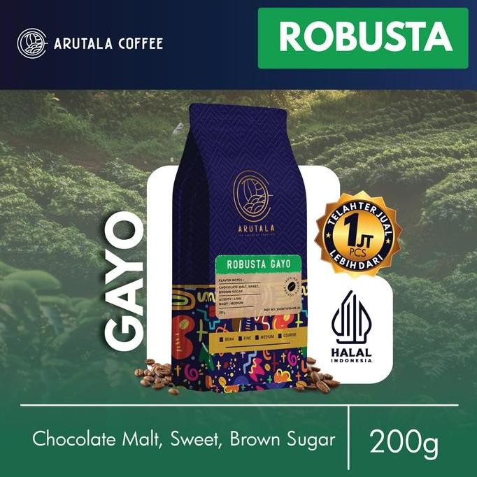 

READY ARUTALA KOPI ROBUSTA GAYO ASLI 200 GRAM SPECIALTY COFFEE