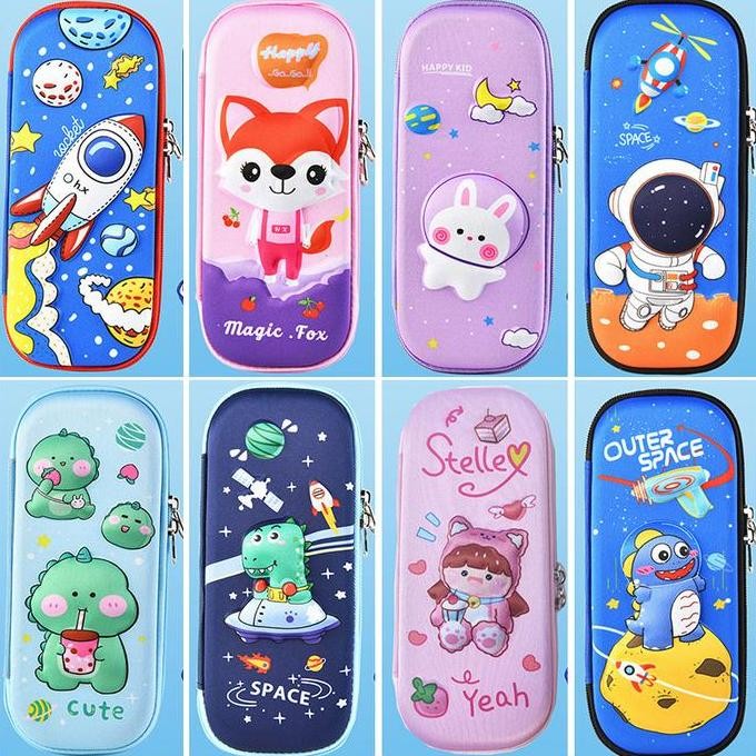 

original kotak pensil 3d timbul model karakter anak stylish