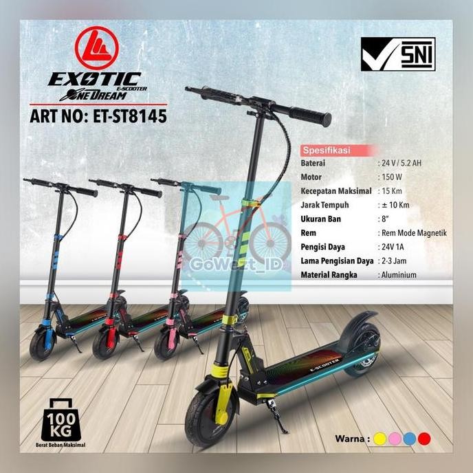 TERMURAH - Scooter Skuter Otoped Electric Listrik Anak Dewasa Exotic ST 8145