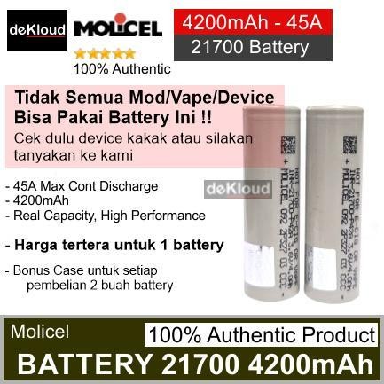 Original Molicel P42A 4200Mah 21700 Battery | Authentic Oten Baterai Batre Original Batere Rechargea