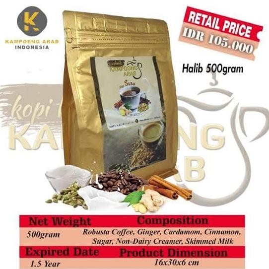 

Kopi Kampoong Arab Susu Halib 500Gr 500 Gr Tanpa Gula Robusta Arabica