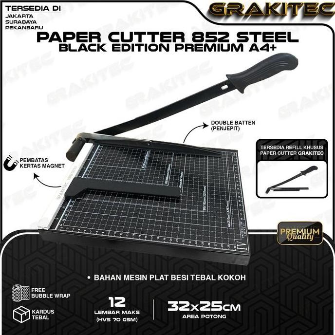 

GRAKITEC PAPER CUTTER A4 ( ALAT POTONG / MESIN PEMOTONG KERTAS HVS, STICKER, DOS, PVC CARD, YELLOW BOARD, ART PAPER, VINYL. BONTAX CAMEL, KERTAS ORIGINAL DAN TERPERCAYA