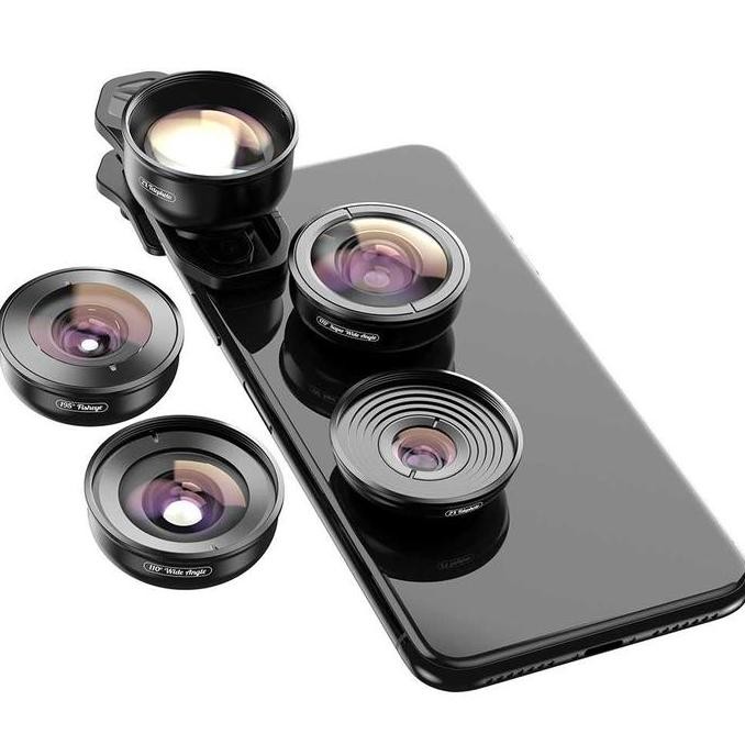 Apexel Lensa Kamera Smartphone Universal Clip 5 In 1 Lens - Apl-Hb5