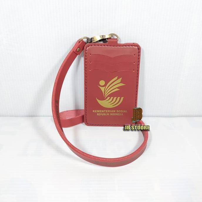 

Id Card Holder Kulit Asli Kemensos + Tali Gantung Name Tag Resmi Kemenkes Original