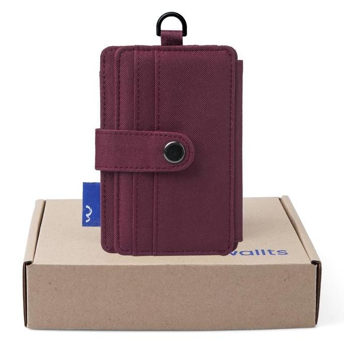 

Wallts Pebble Maroon Lanyard Name Tag Id Card Unisex Dompet Kartu Stylish Original