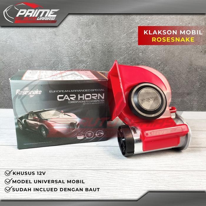 Klakson Horn Mobil Stedel Stebel Rosesnake Merah Universal 12V Original Dan Terpercaya
