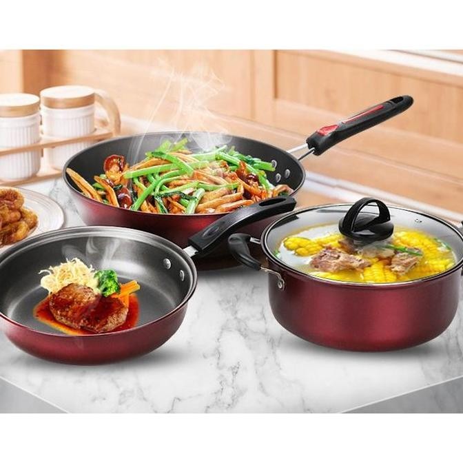 Panci masak wajan untuk kompor induksi listrik elektrik tutup kaca