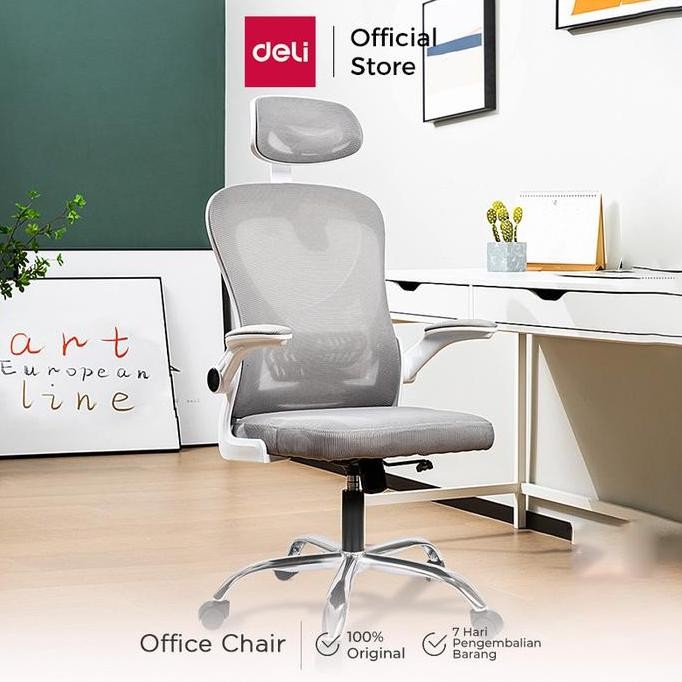 Deli Office Chair / Kursi Kantor Kerja Jaring Bantalan Tangan E4930