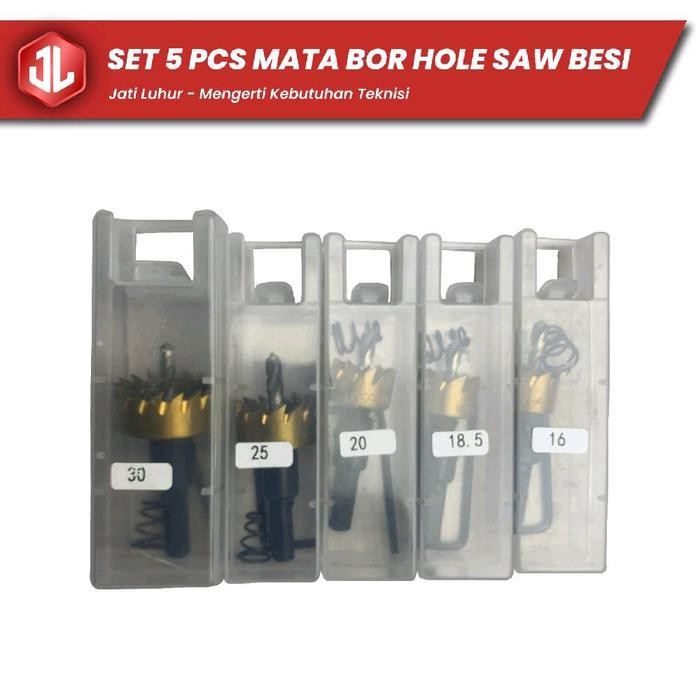 Set 5 Pcs Mata Bor Hole Saw Pelubang Besi Hss, Mata Bor Besi Hss Original Dan Terpercaya