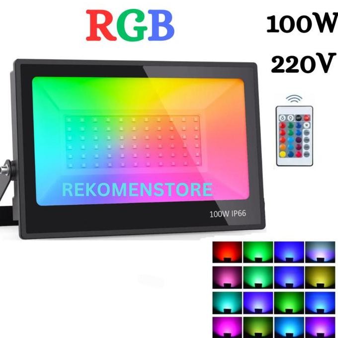 Sale Lampu Taman Rgb 100W Lampu Led Sorot Warna-Warni Menara Masjid