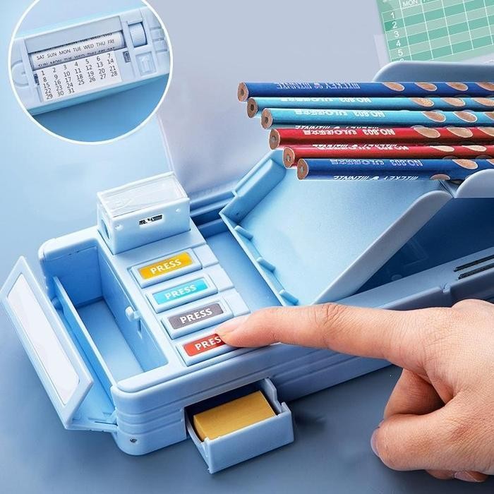 

SWG DELTA SCHOOL kotak alat tulis multifungsi berpenampilan tinggi dengan banyak pola dan kotak alat tulis berlapis ganda kotak pensil