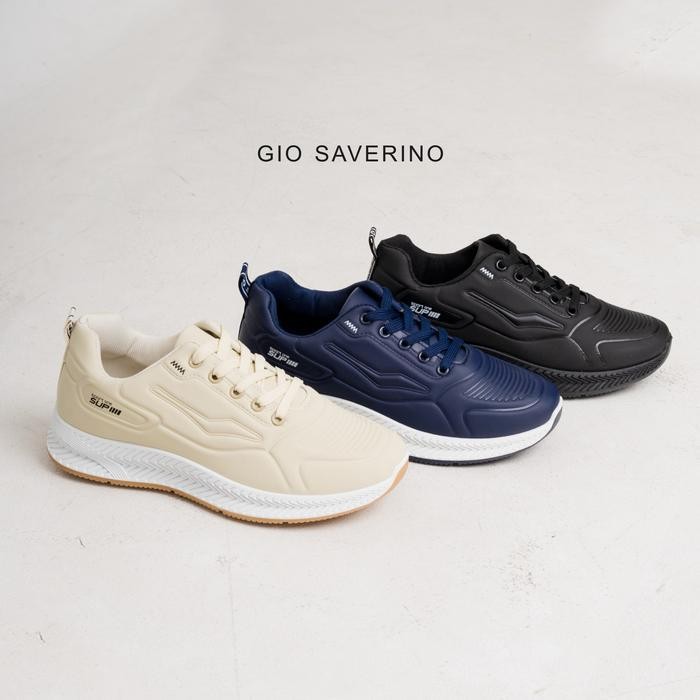 OW Sepatu Sneakers Hitam Pria Gio Saverino