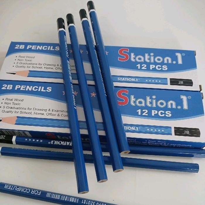 

SWG Paket Hemat 4 Lusin Pensil Kayu 2B Biru Hijau Kayu Solid Murah/ Pensil Ujian/ Pensil Gambar Stationery Sekolah