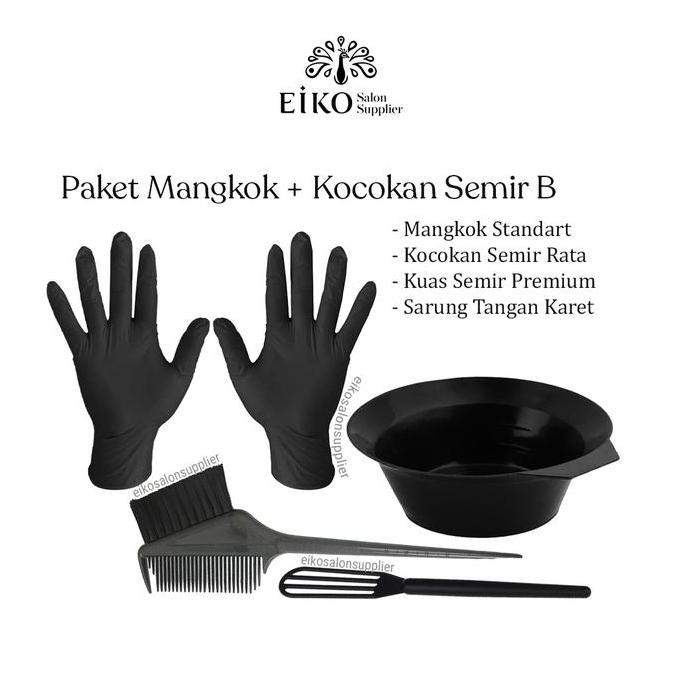 Set Mangkok Sisir Kuas Cat Semir Rambut Profesional Kocokan Semir Sisir  Cat  Rambut  Set