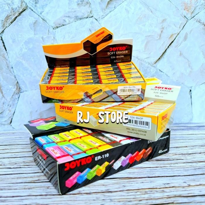 

SWG ISI 10/20 PCS Penghapus Pensil Joyko ER-110 526-B40P Warna Hitam-Putih dan Warna-warni - Stationery