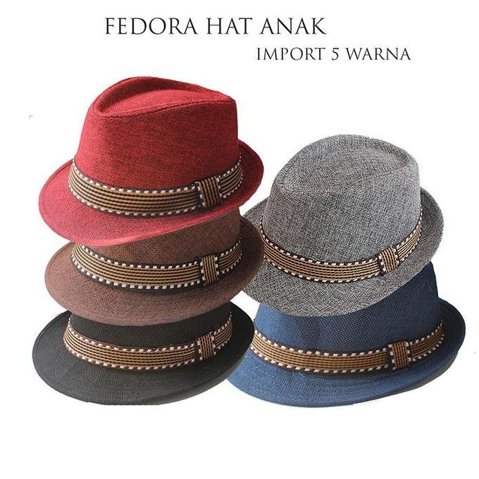 Topi Pantai Anak / Topi Fedora Jazz Hat Anak Laki / Topi Fashion Casual Anak