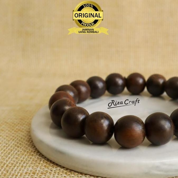 Gelang Kayu Gaharu Asli Wangi Kalimantan Super King Motif Zebra 12 Mm