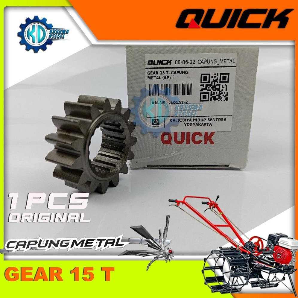 GEAR 15 T, CAPUNG METAL (SP) - GIGI - 15 MATA - TRAKTOR - SPAREPART - ORIGINAL - QUICK - MURAH - PRO