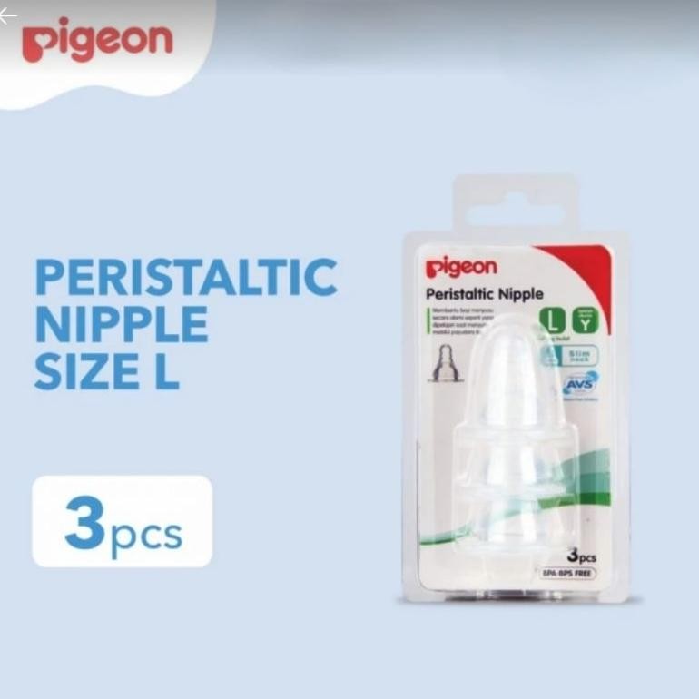 Pigeon Peristaltic Nipple Size L  / Nipple Pigeon Standard neck Slim neck size L