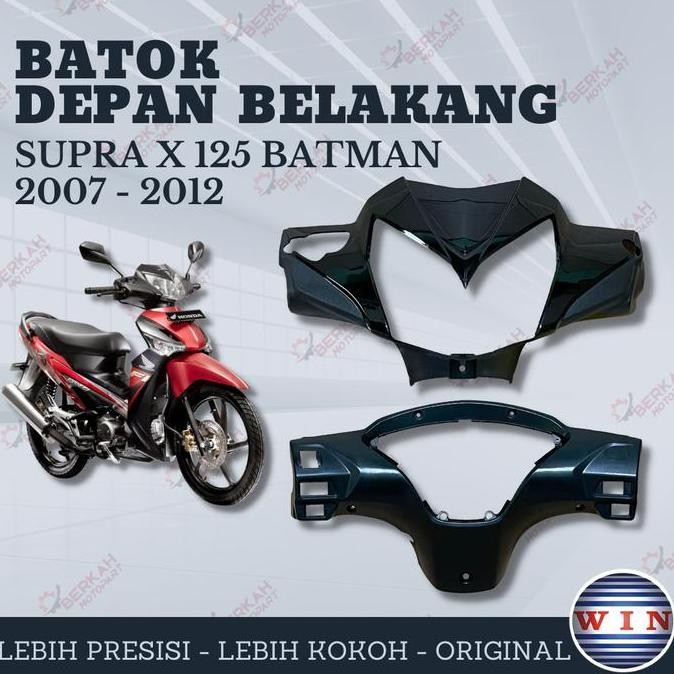 COVER KEPALA BATOK DEPAN BELAKANG HONDA SUPRA X 125 BATMAN 2007 2008 2009 2010 2011 2012 KTM HITAM M