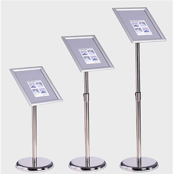 

Poster Stand Adjustable Menu Frame Sign Holder Display A3 A4 Stainless Desk Plastic Original Dan Terpercaya