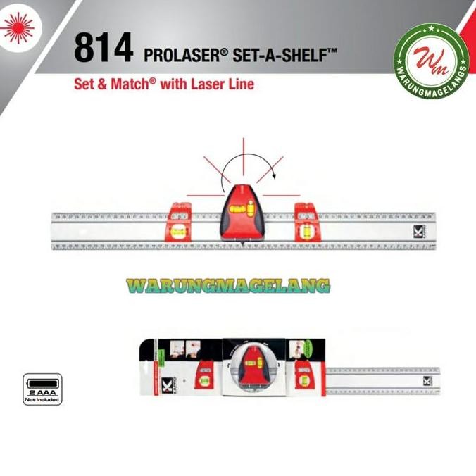 

KAPRO 814 SET MATCH PENGGARIS SQUARE PROLASER LASER GUIDE 60CM KAPRO