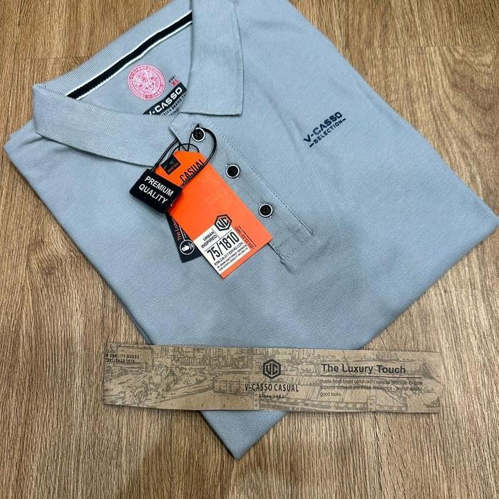 Krah V-Casso Krah Polos Pria Baju Kaos Kerah Dewasa Krah Polo