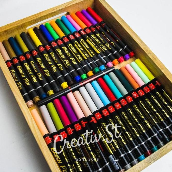 

Snowman Brush Pen Brushpen Spidol Kaligrafi Full Set 36 Warna Bm-1