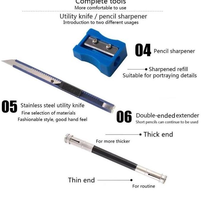 

Nyoni Drawing Pencil Gambar Set 29pcs Metal Tin Box Pensil Gambar Lukis Sketsa Lengkap Paket